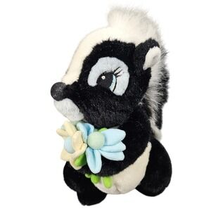 DISNEY Store Authentic "Flower" Skunk Black & White With Flowers Rare‎ Vintage